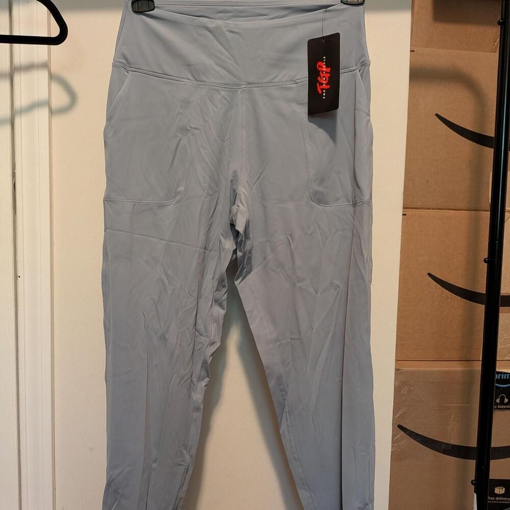 Women's Grey and Blue Leggings